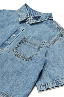 DIESEL Camicia cropped in denim leggero chiaro | Bambino Camicie | Denim-Mania