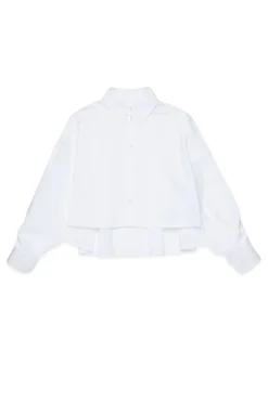 MM6 MAISON MARGIELA Camicia cropped in popeline con plissè sul retro | Bambino Camicie | Camicie