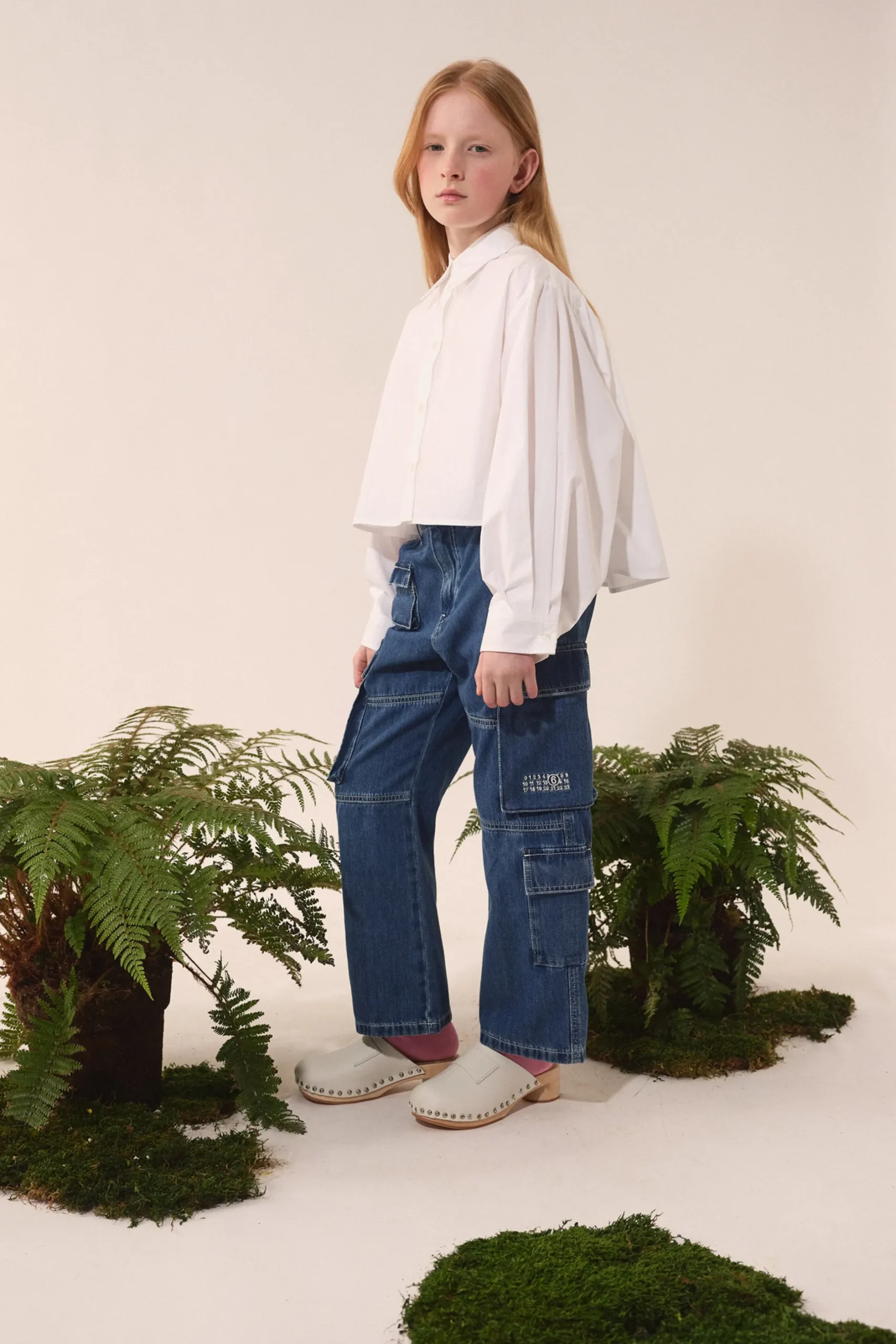 MM6 MAISON MARGIELA Camicia cropped in popeline con plissè sul retro | Bambino Camicie | Camicie