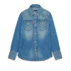 DSQUARED2 Camicia in denim blu medio sfumato | Bambino Camicie | Camicie