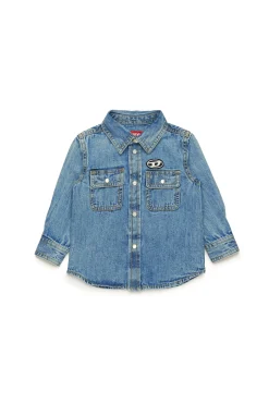 DIESEL Camicia in denim chiaro con logo Oval D | Camicie