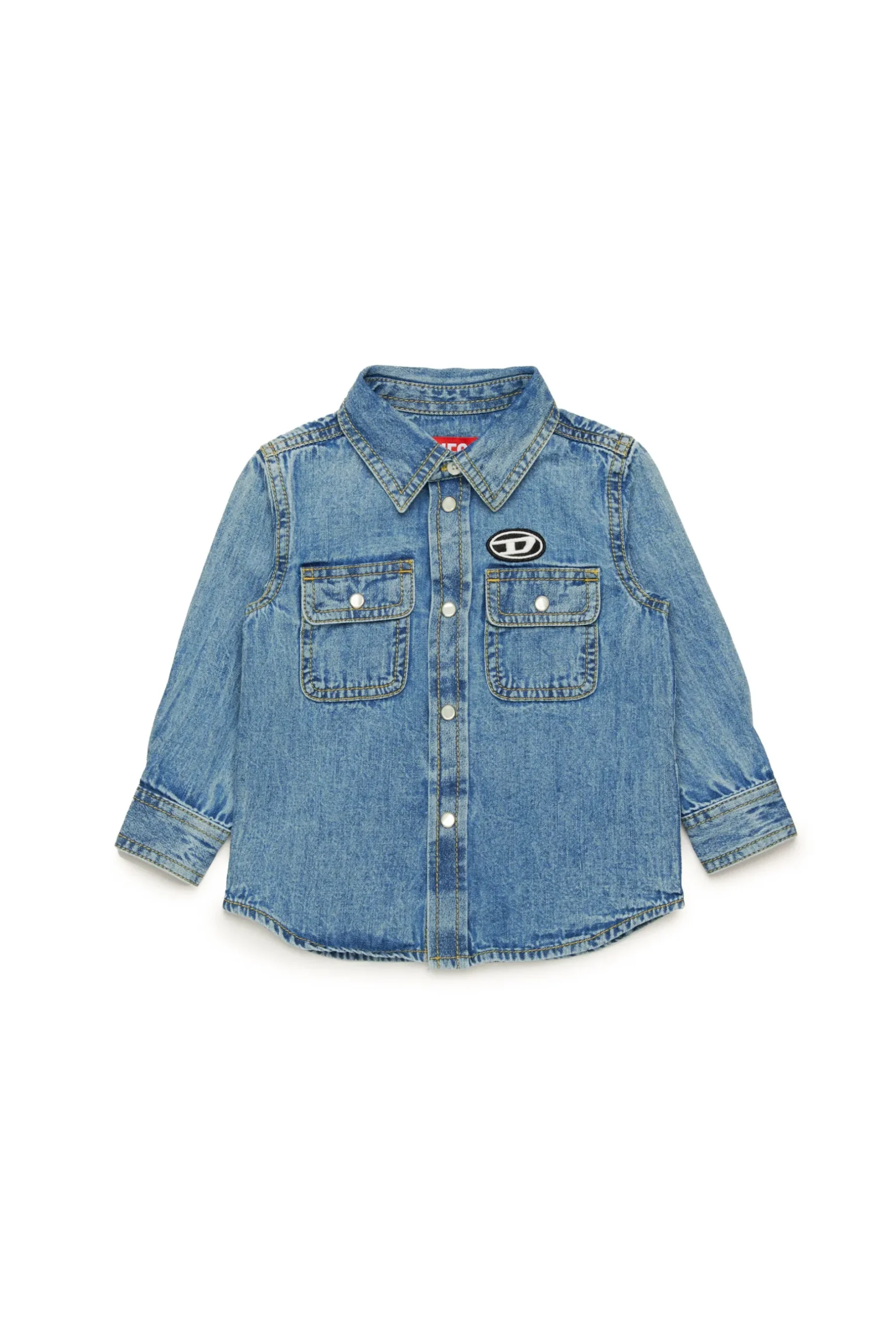 DIESEL Camicia in denim chiaro con logo Oval D | Camicie
