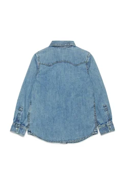 DIESEL Camicia in denim chiaro con logo Oval D | Bambino Camicie | Denim-Mania