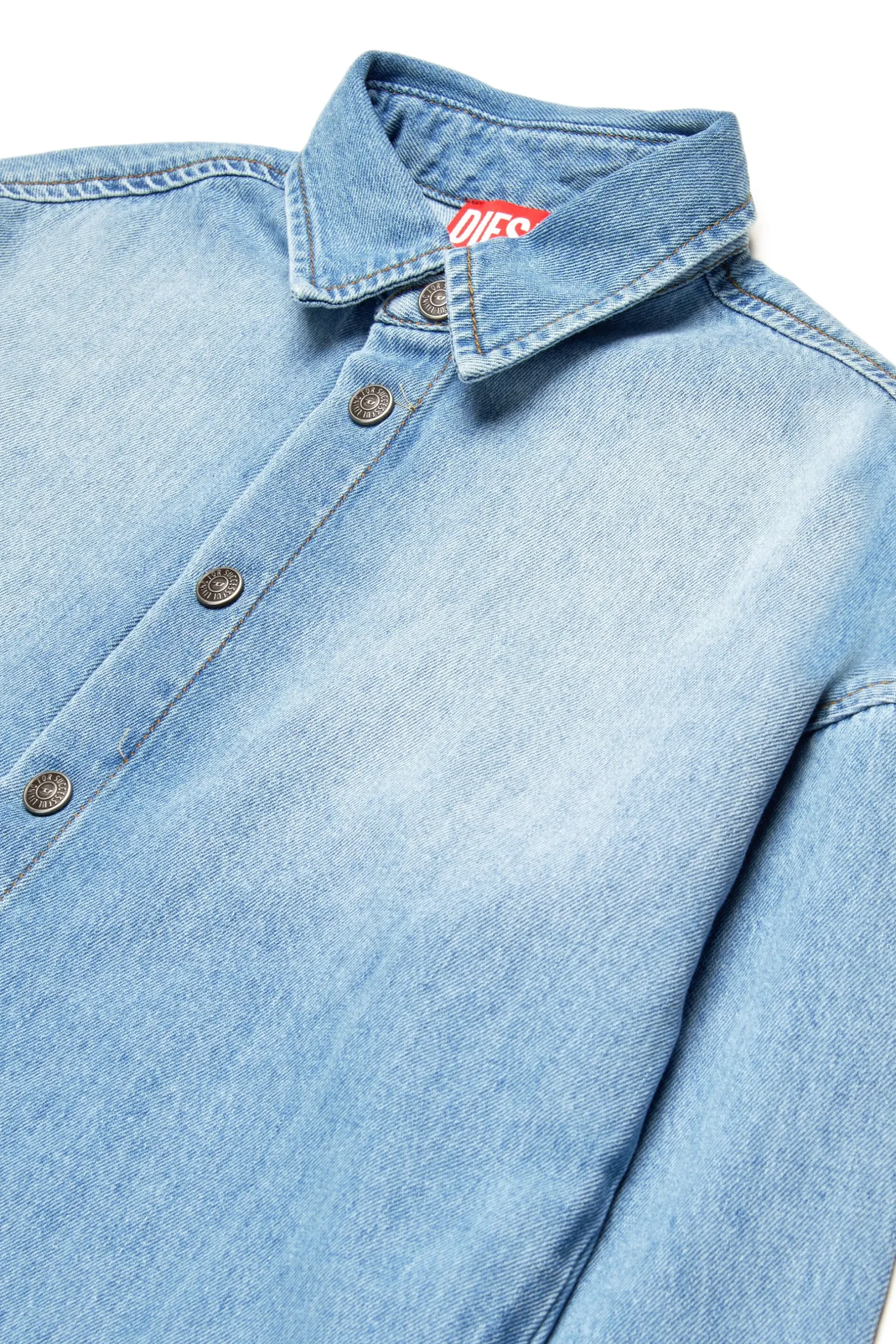 DIESEL Camicia in denim chiaro con maxi patch | Bambino Oval D By Diesel | Oval D By Diesel