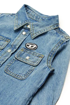 DIESEL Camicia in denim chiaro con logo Oval D | Camicie