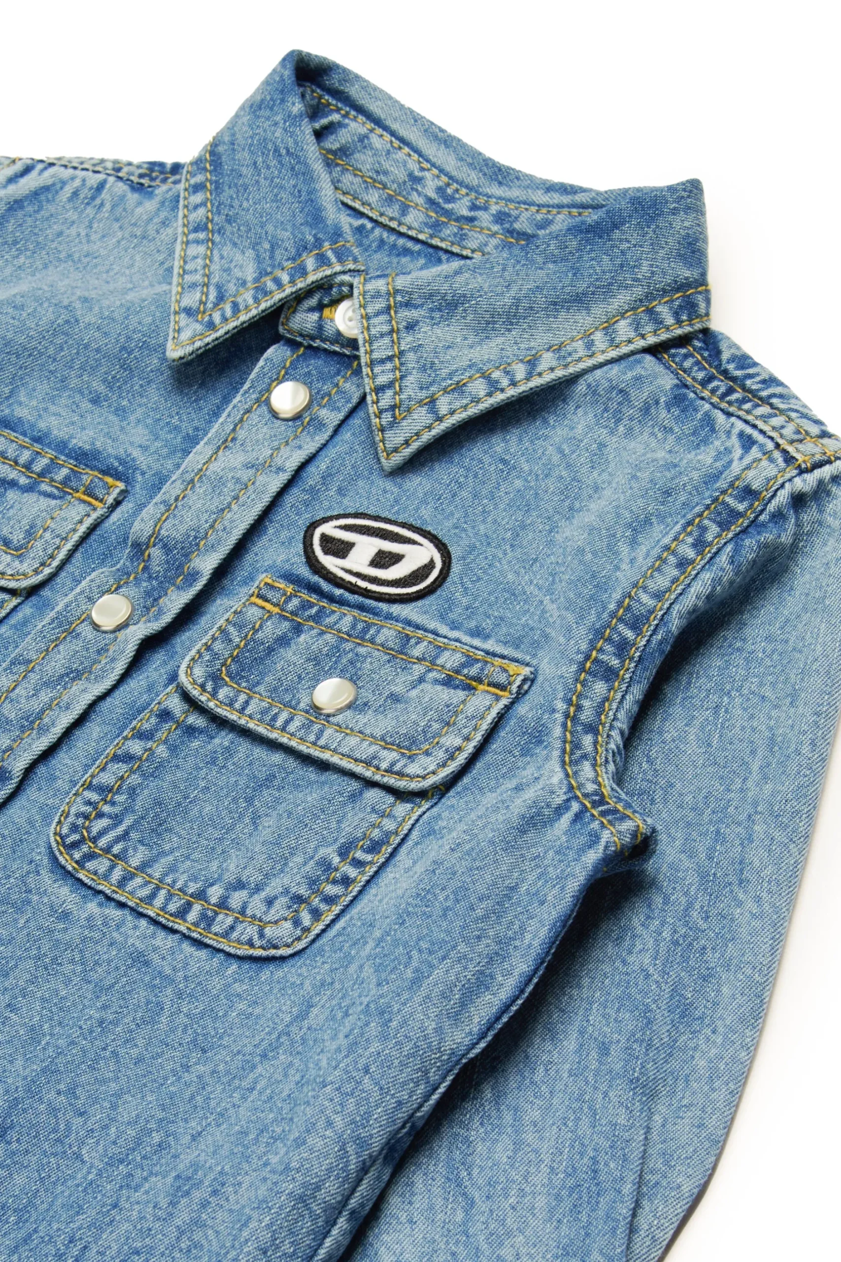 DIESEL Camicia in denim chiaro con logo Oval D | Camicie