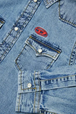 DIESEL Camicia in denim chiaro con logo Oval D | Bambino Camicie | Denim-Mania