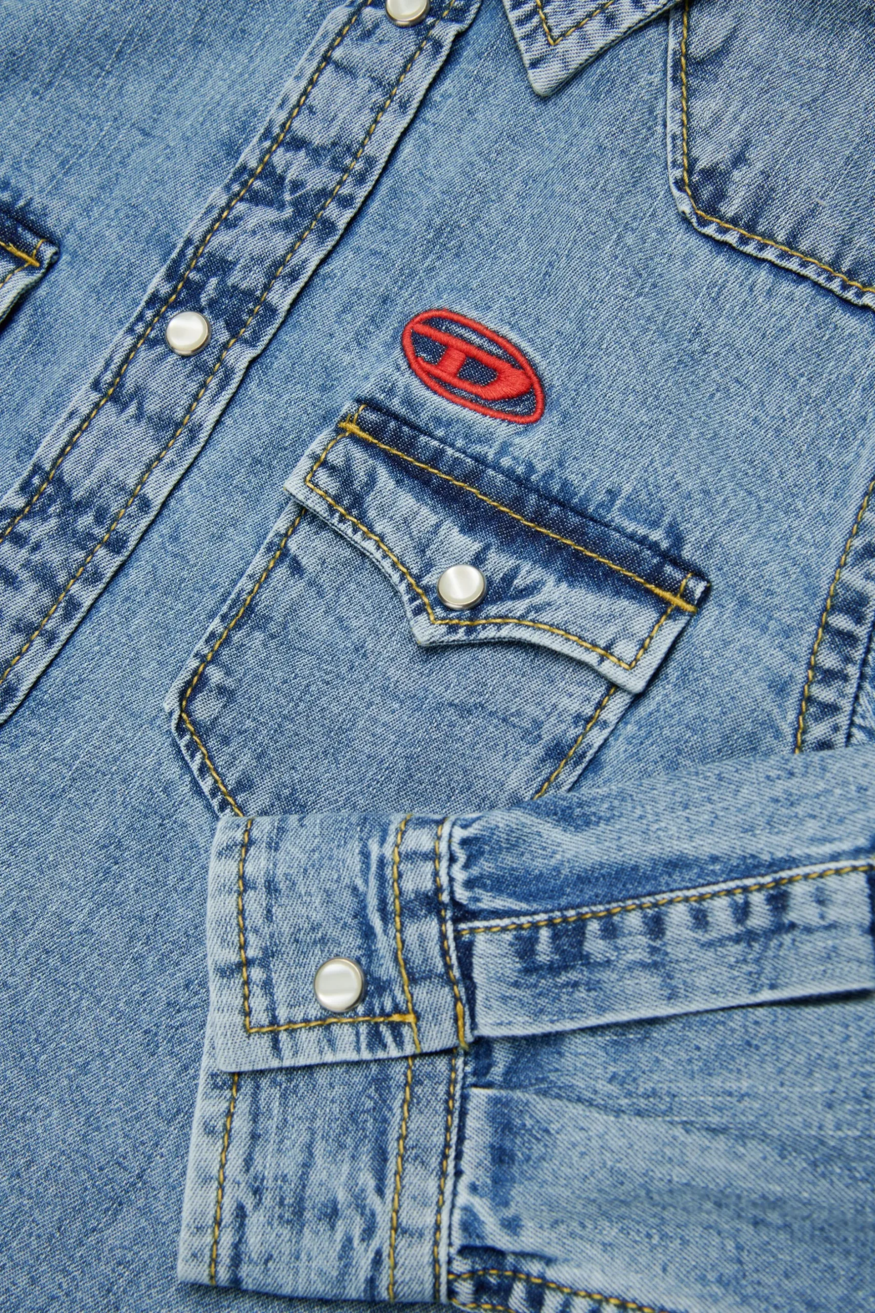 DIESEL Camicia in denim chiaro con logo Oval D | Bambino Camicie | Denim-Mania