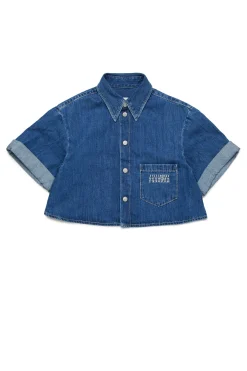 MM6 MAISON MARGIELA Camicia in denim con maniche risvoltate | Bambino Camicie | Denim-Mania