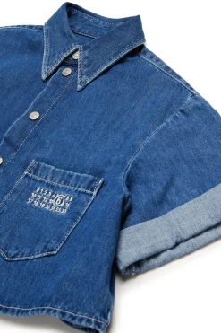 MM6 MAISON MARGIELA Camicia in denim con maniche risvoltate | Bambino Camicie | Denim-Mania