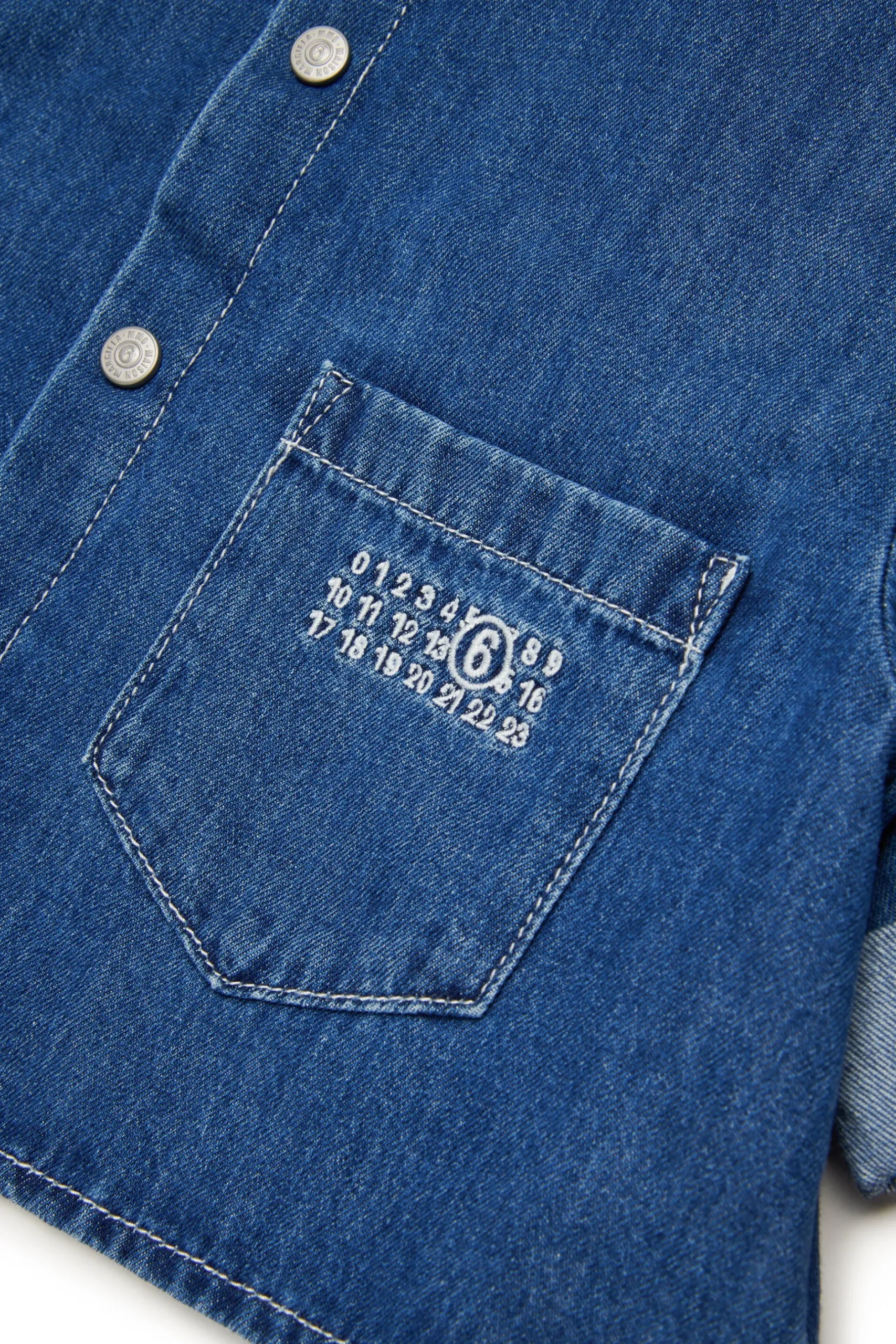 MM6 MAISON MARGIELA Camicia in denim con maniche risvoltate | Bambino Camicie | Denim-Mania