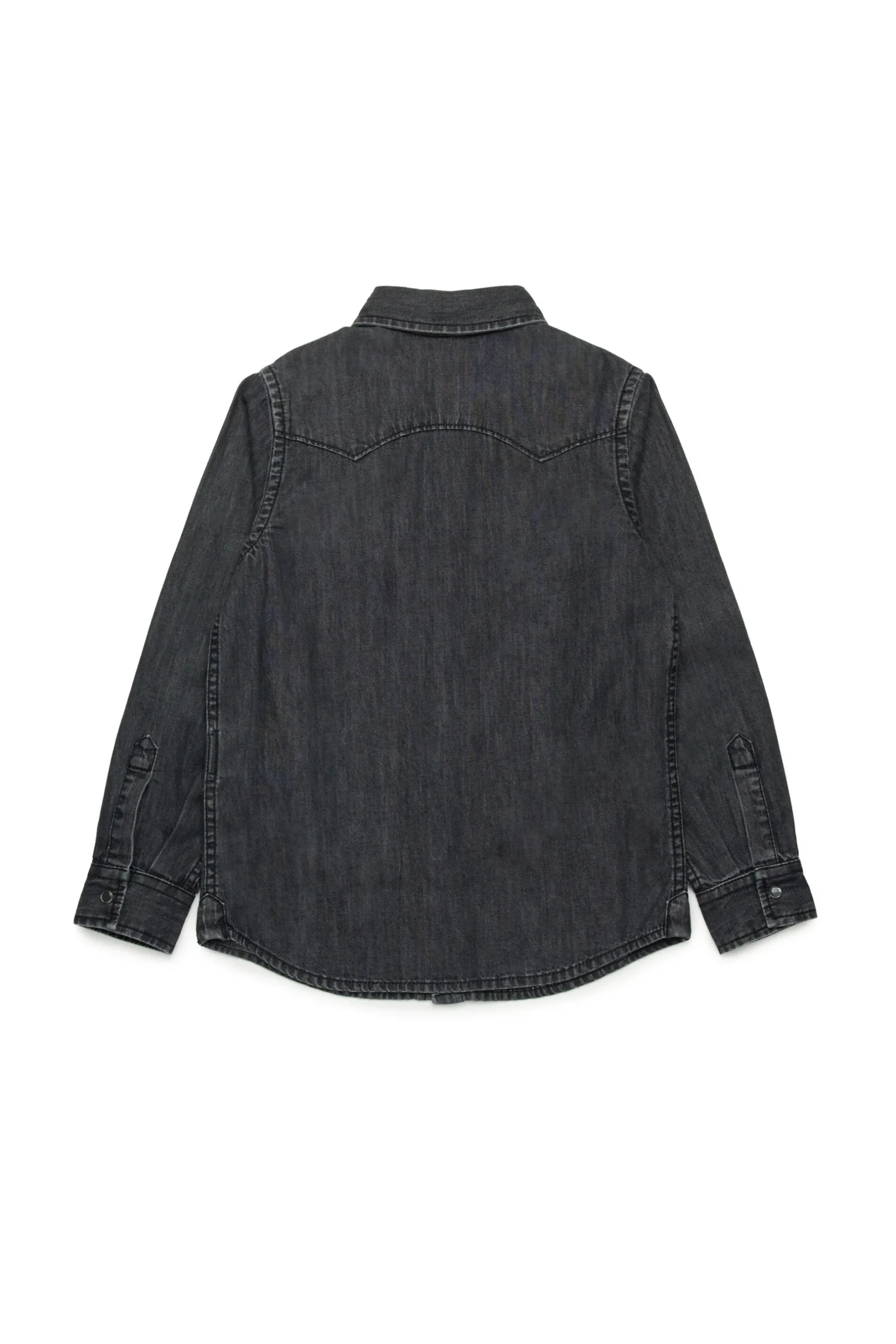 DIESEL Camicia in denim nero con logo Oval D | Bambino Denim-Mania | Denim-Mania