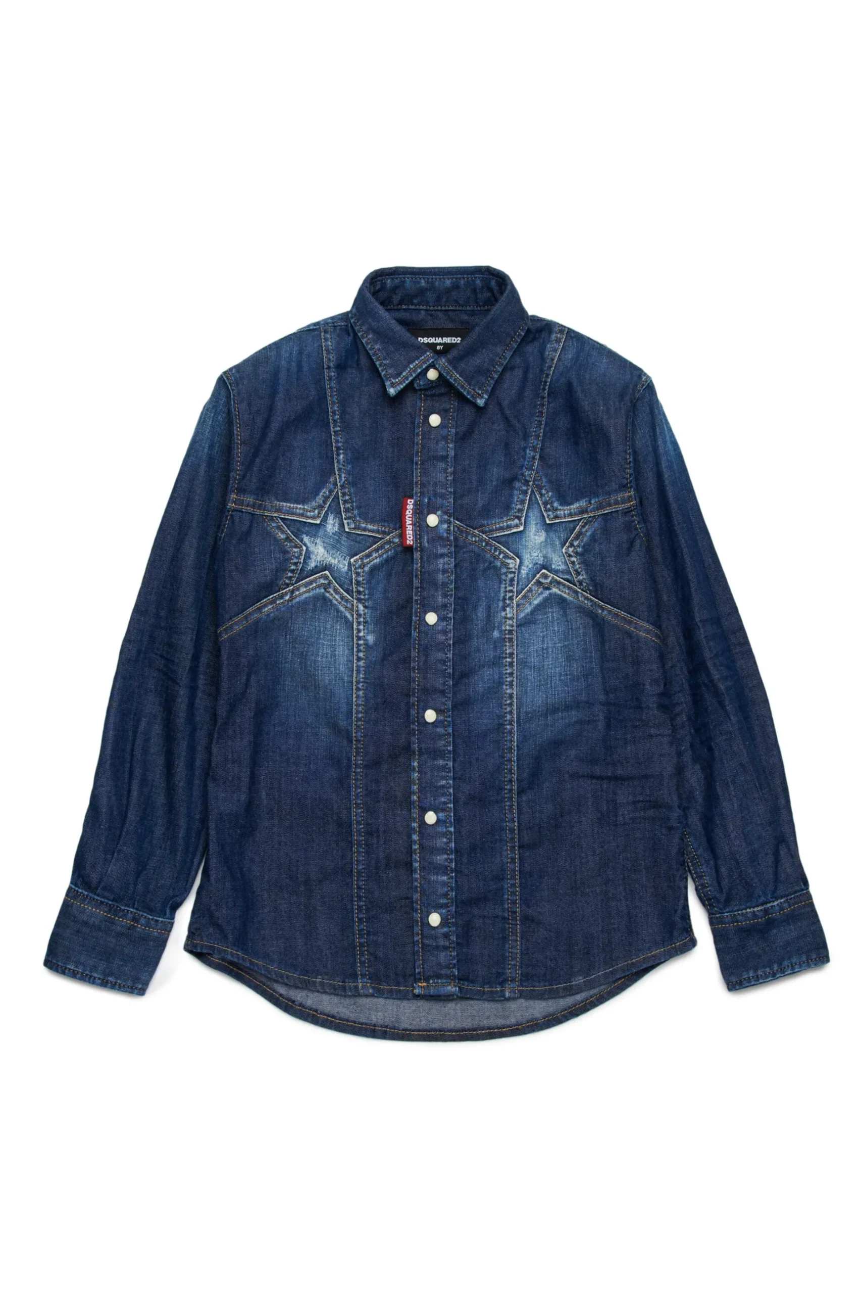 DSQUARED2 Camicia in denim scuro con Super Star | Bambino Camicie | Denim-Mania