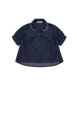 MARNI Camicia in denim scuro con rhinestones | Bambino Camicie | Denim-Mania