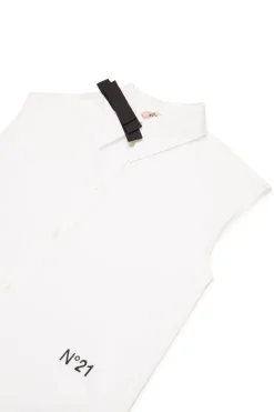 N°21 Camicia smanicata in popeline con fiocco | Camicie