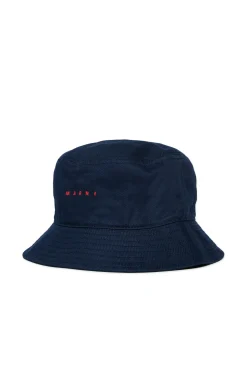 MARNI Cappello alla pescatora in gabardina con logo | Bambino Berretti E Cappelli | Logomania