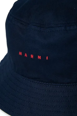 MARNI Cappello alla pescatora in gabardina con logo | Bambino Berretti E Cappelli | Logomania