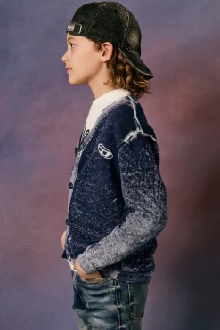DIESEL Cappello da baseball in denim nero effetto used | Bambino Berretti E Cappelli | Denim-Mania
