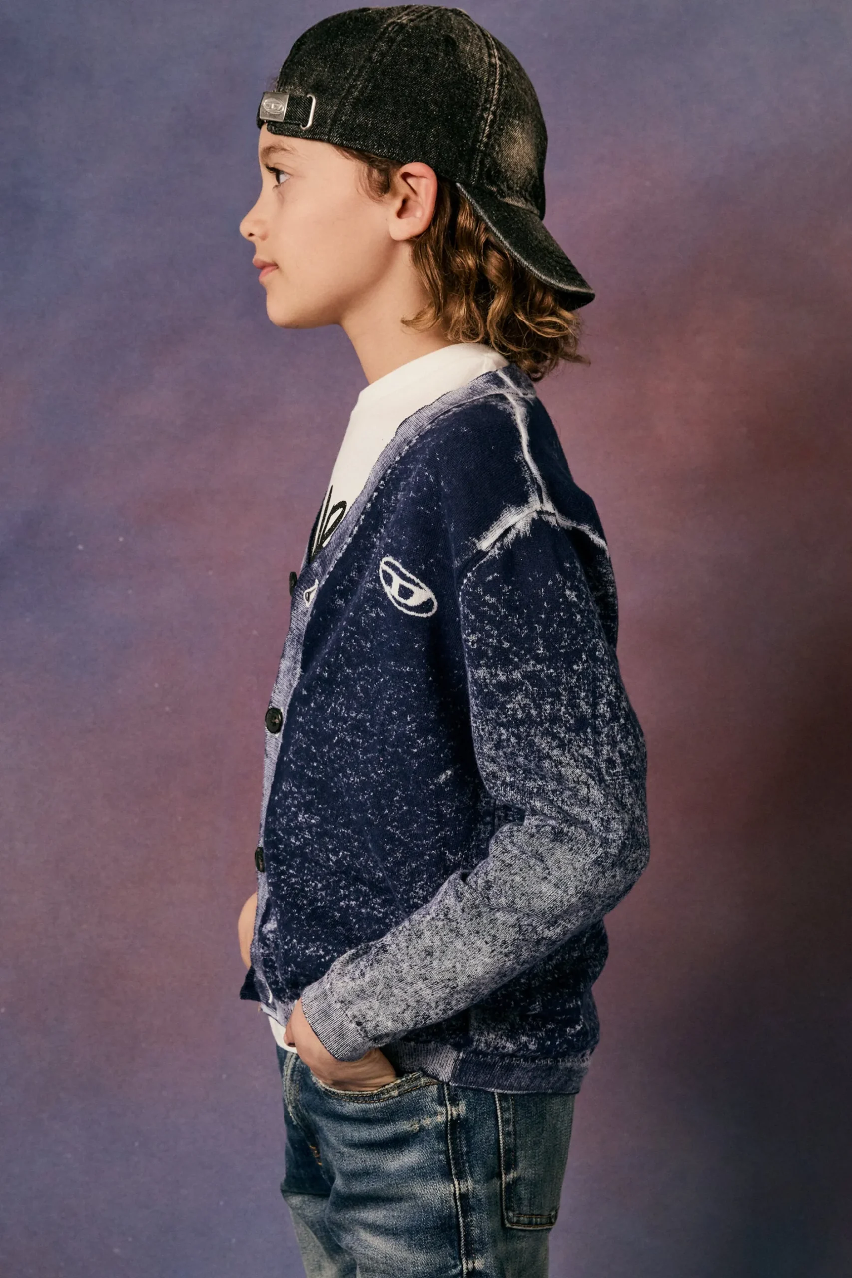 DIESEL Cappello da baseball in denim nero effetto used | Bambino Berretti E Cappelli | Denim-Mania