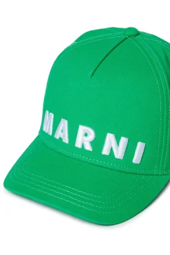 MARNI Cappello da baseball in gabardina con logo | Bambino Berretti E Cappelli | Logomania