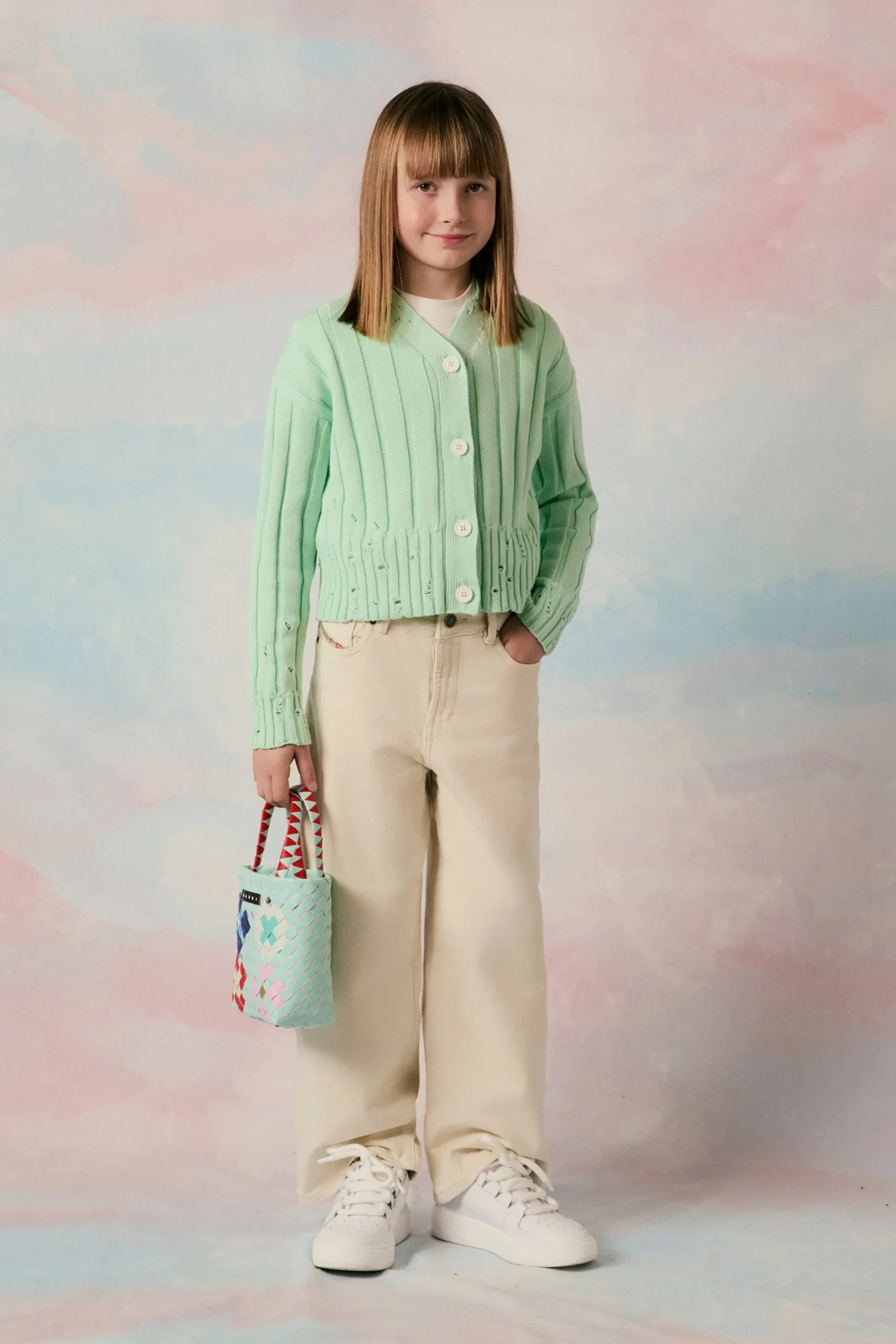 MARNI Cardigan a coste con rotture | Maglieria