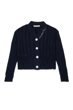 MARNI Cardigan a coste con rotture | Maglieria