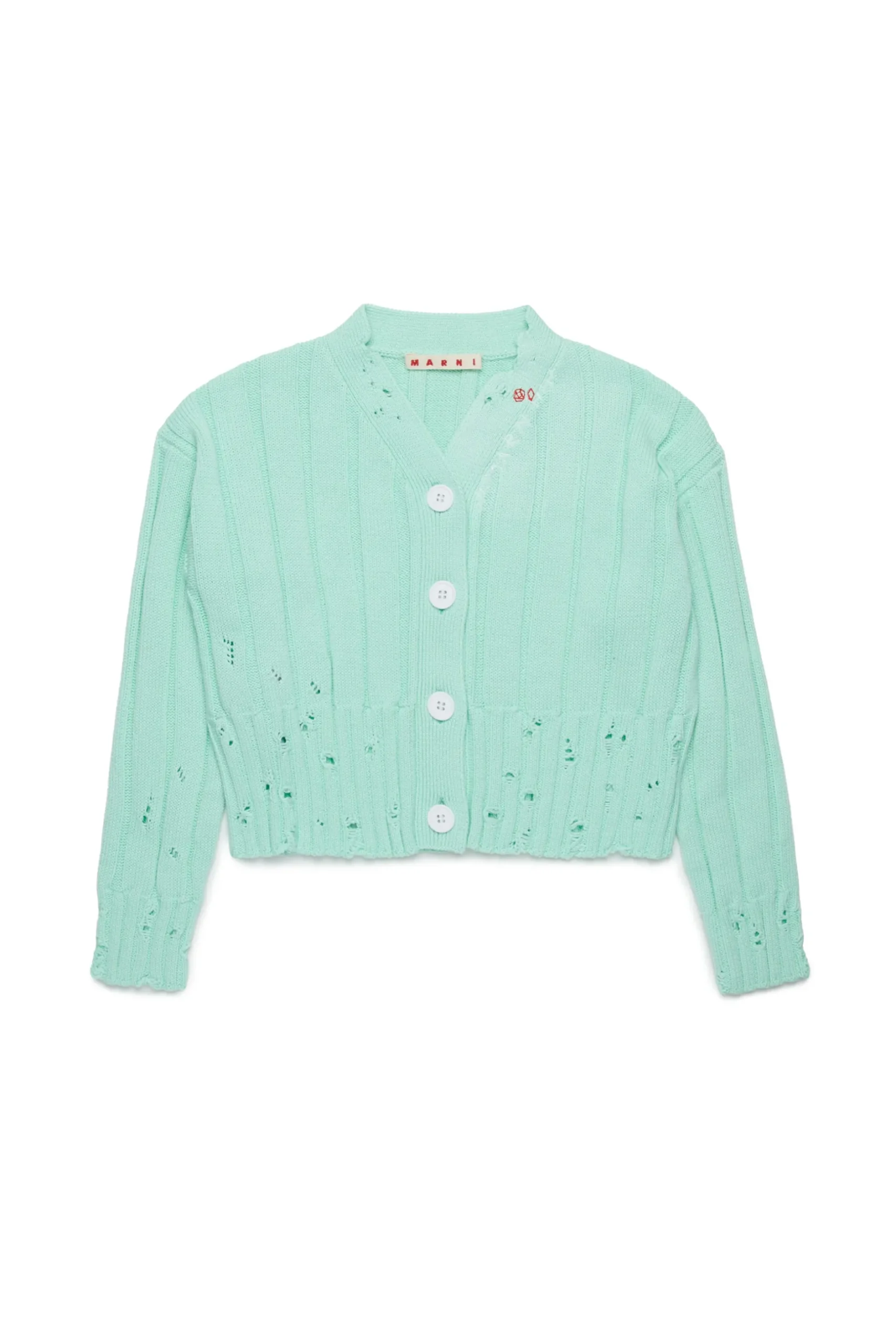 MARNI Cardigan a coste con rotture | Maglieria
