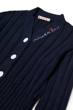 MARNI Cardigan a coste con rotture | Maglieria