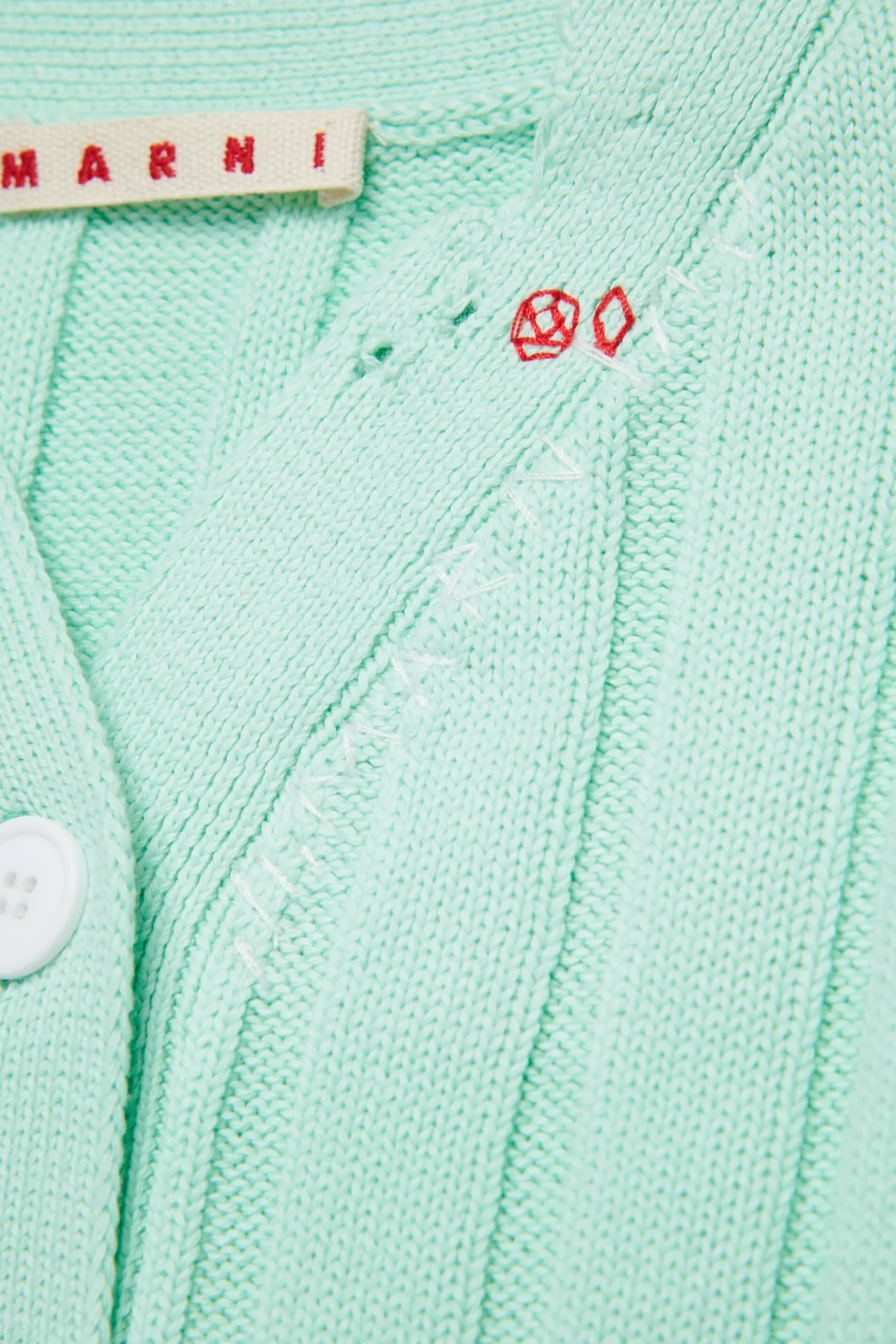 MARNI Cardigan a coste con rotture | Maglieria