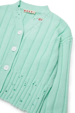 MARNI Cardigan a coste con rotture | Maglieria