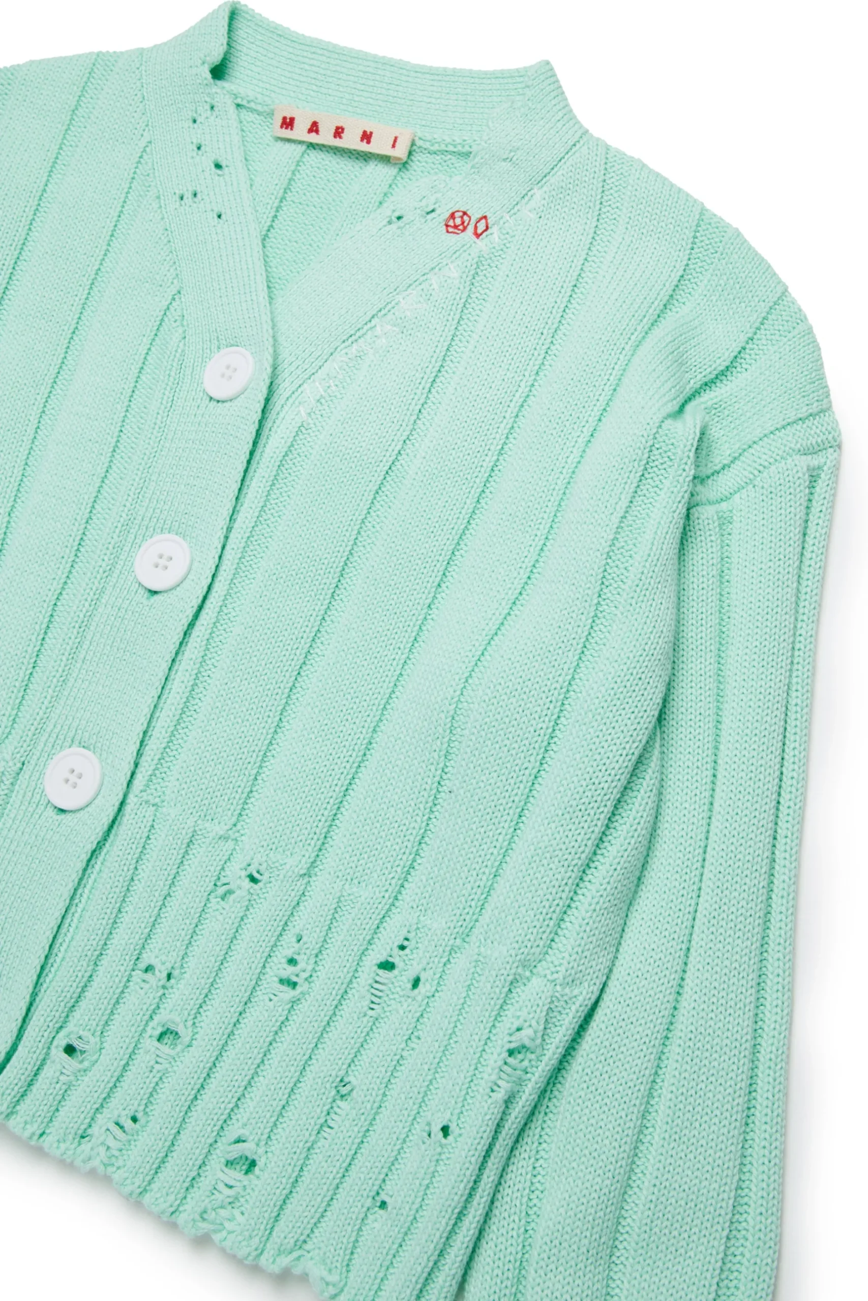 MARNI Cardigan a coste con rotture | Maglieria