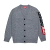 DIESEL Cardigan in lana con logo intarsiato | Maglieria