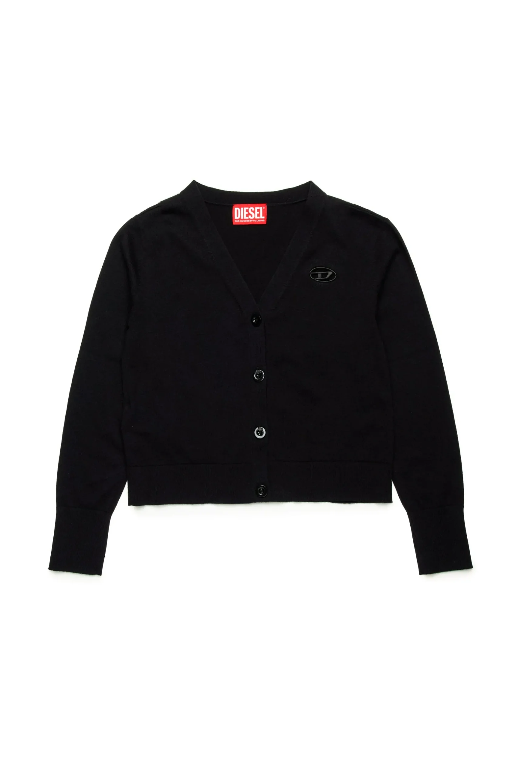 DIESEL Cardigan in maglia rasata con logo Oval D | Bambino Maglieria | Oval D By Diesel