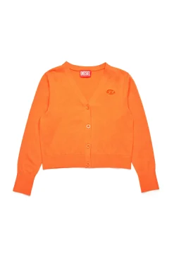 DIESEL Cardigan in maglia rasata con logo Oval D | Bambino Oval D By Diesel | Oval D By Diesel