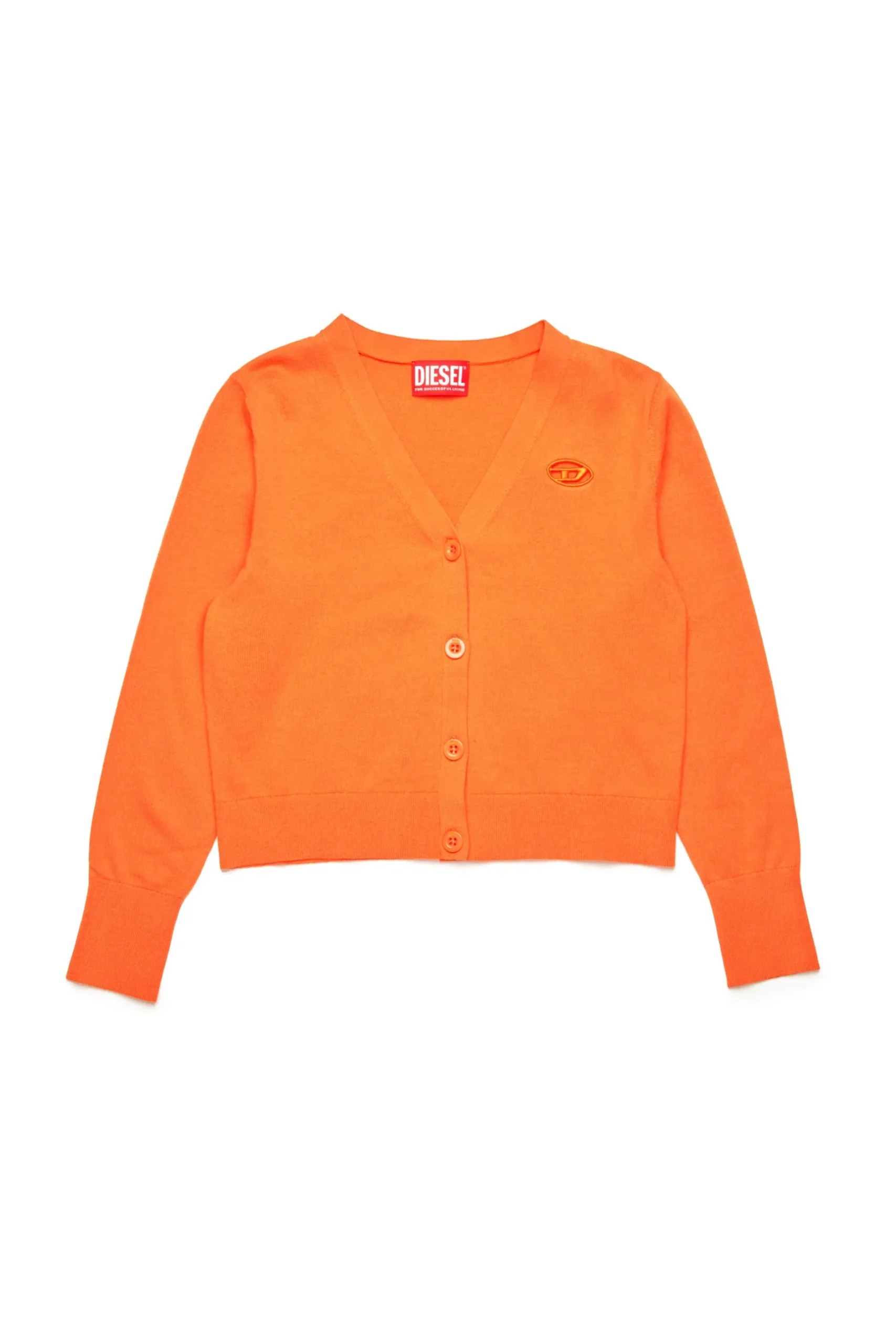 DIESEL Cardigan in maglia rasata con logo Oval D | Bambino Oval D By Diesel | Oval D By Diesel