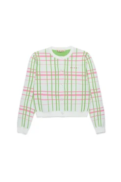 MARNI Cardigan in maglia rasata allover Check | Maglieria