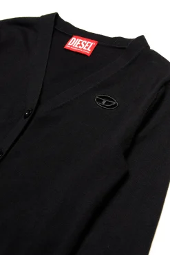DIESEL Cardigan in maglia rasata con logo Oval D | Bambino Maglieria | Oval D By Diesel