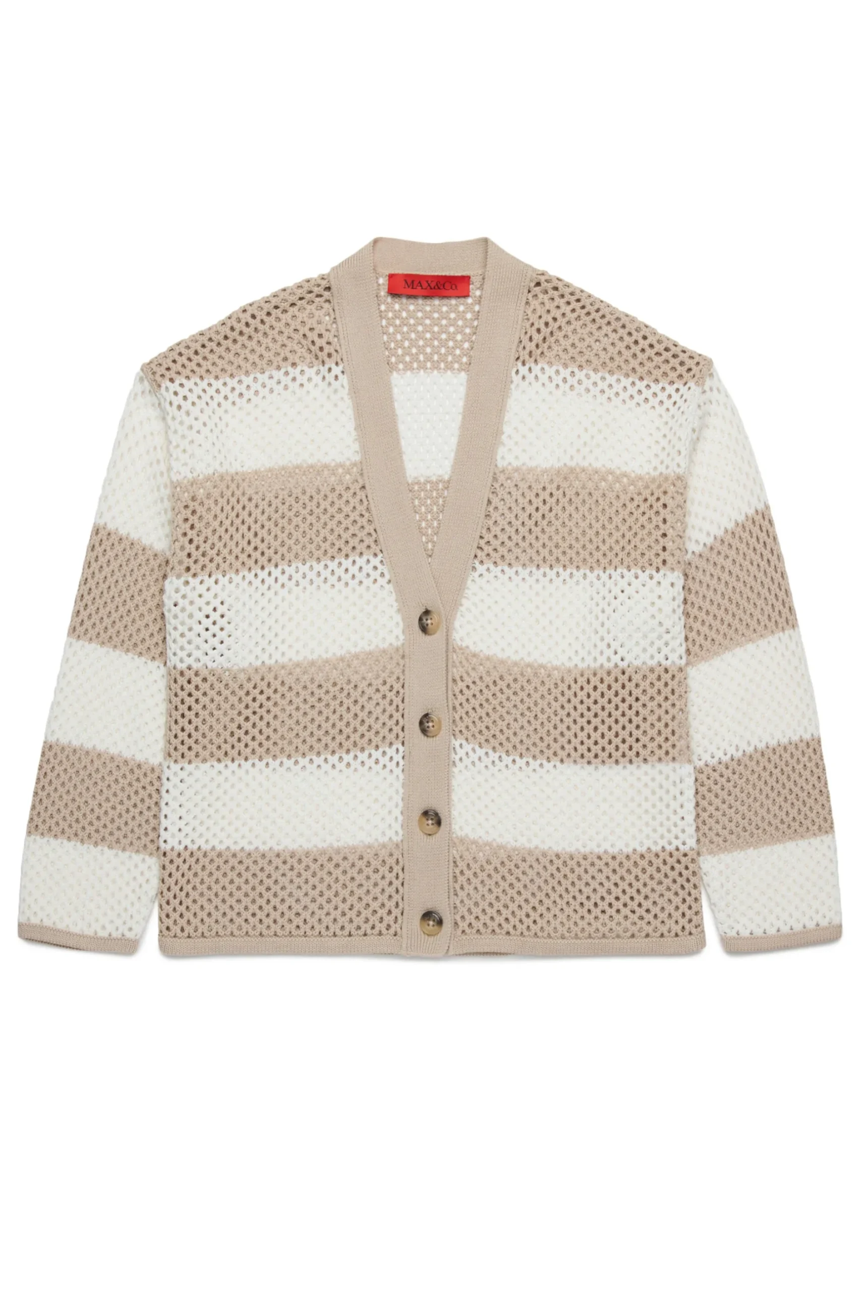 MAX&Co. Cardigan in maglia traforata a righe | Maglieria