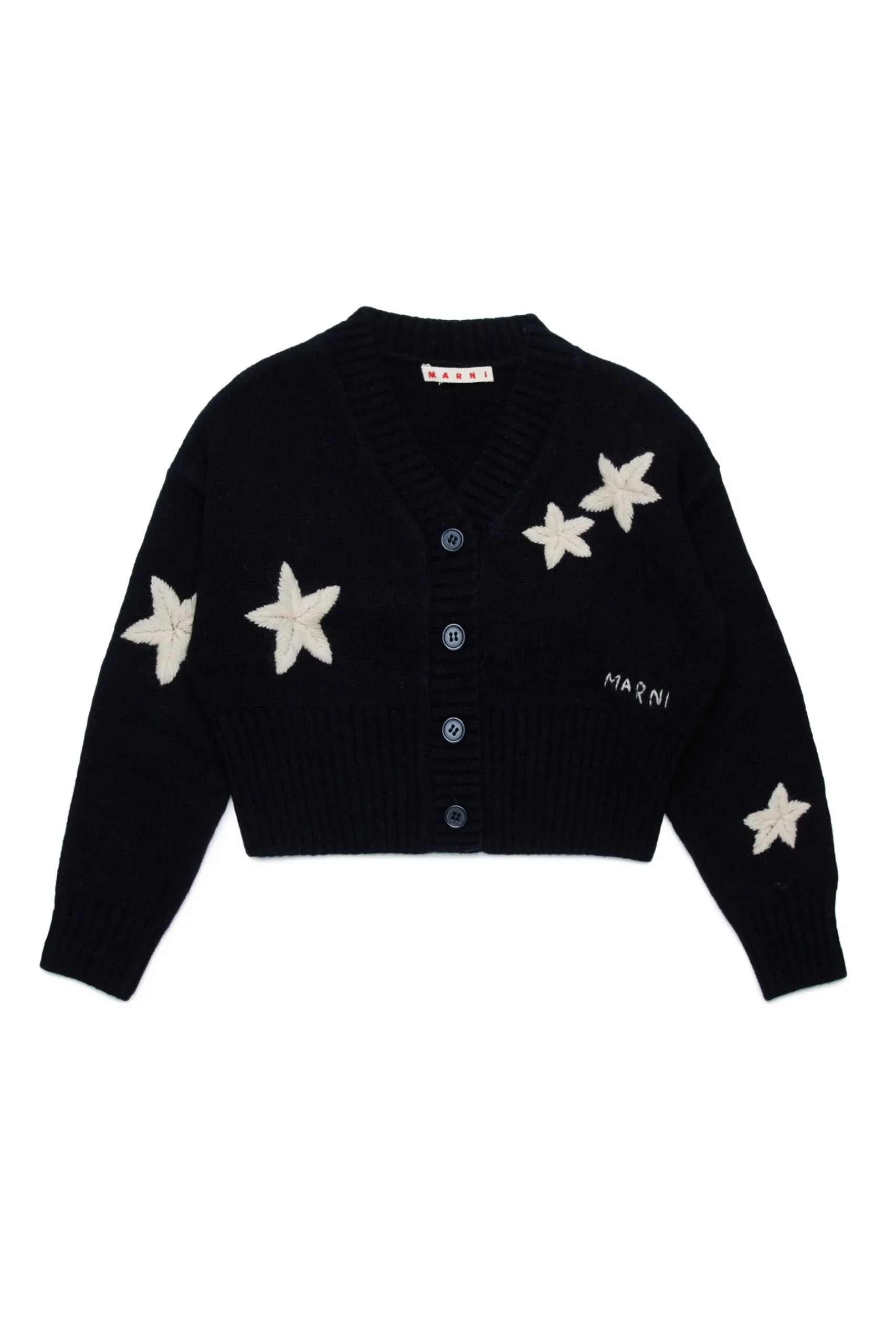 MARNI Cardigan in misto lana con stelle | Maglieria