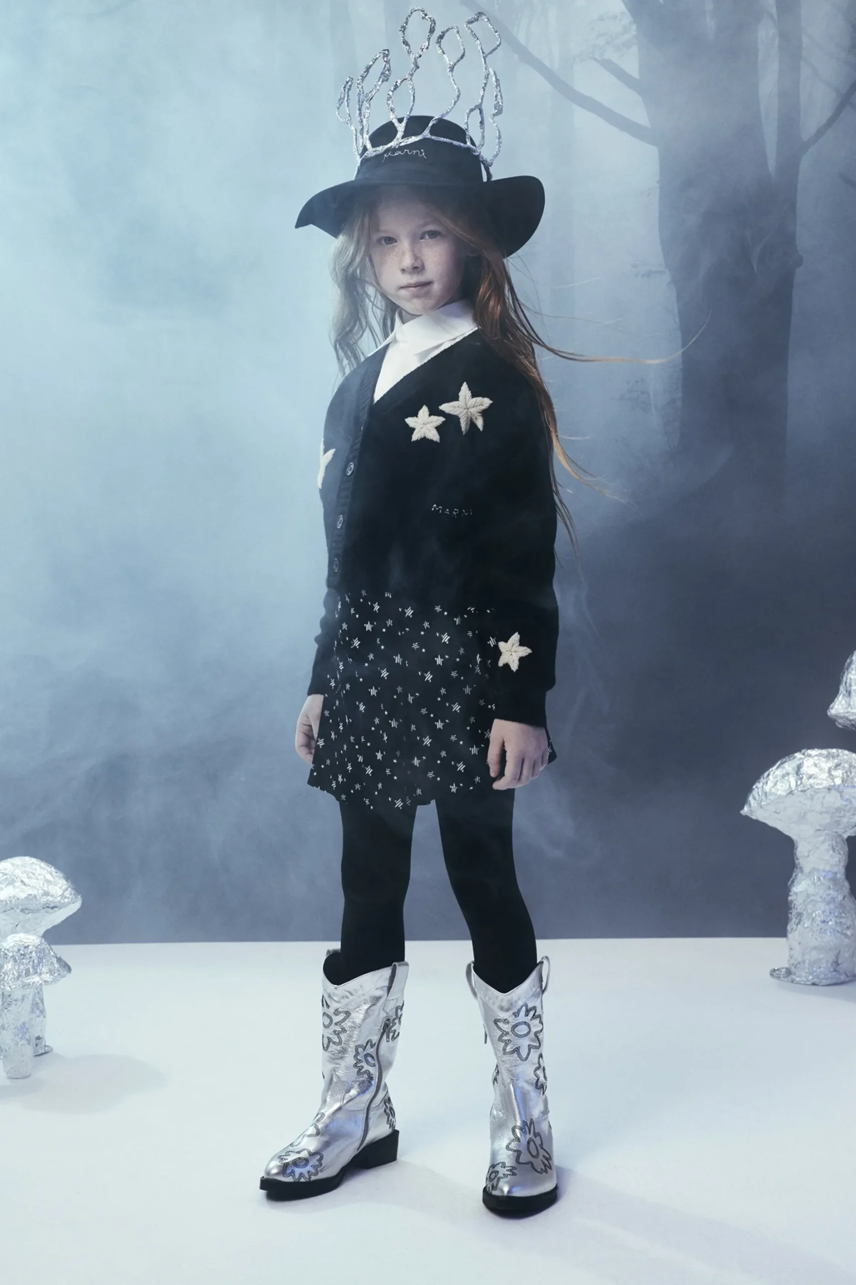 MARNI Cardigan in misto lana con stelle | Maglieria