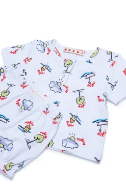 MARNI Completino in cotone allover Happy Sun | Neonato (0-12M)