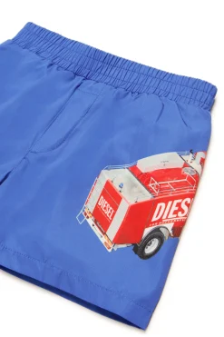 DIESEL Costume boxer con grafica Fire Truck | Bambino Moda Mare | Swimwear