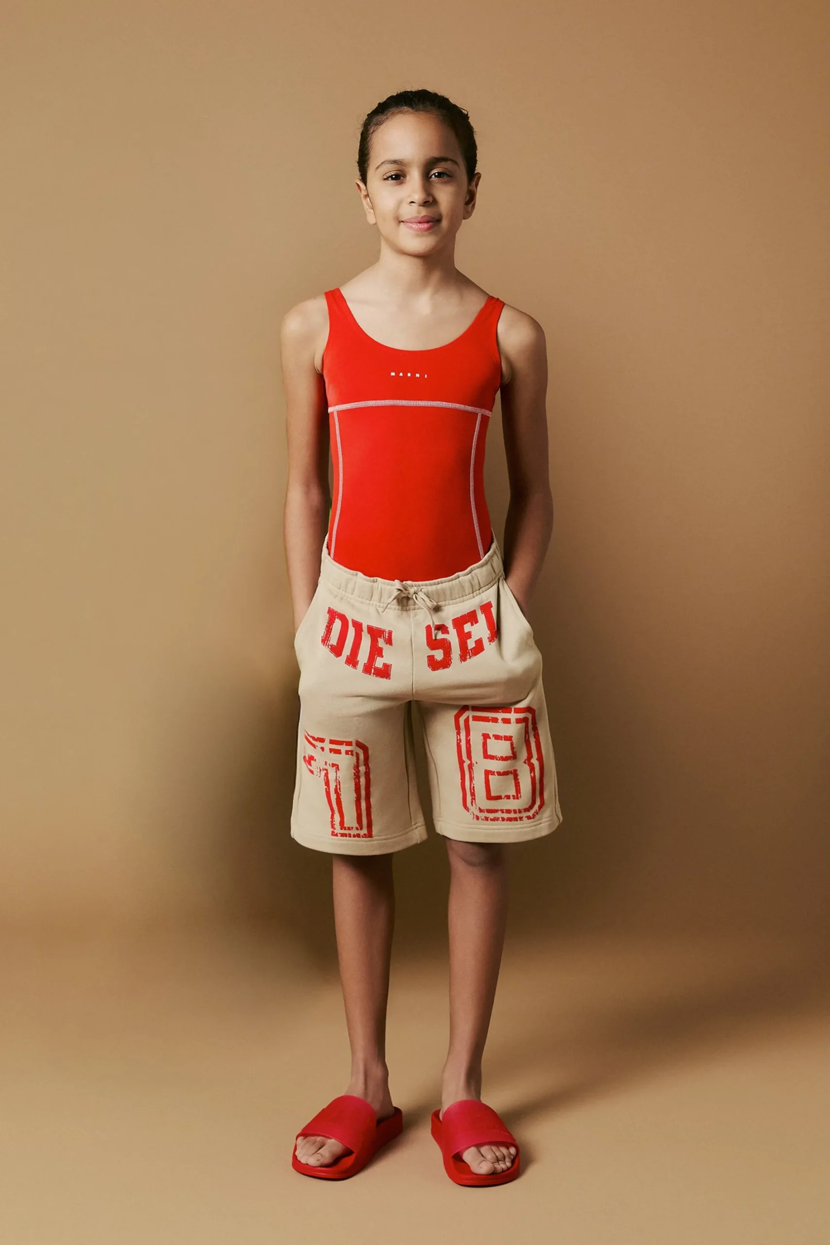 MARNI Costume intero con logo istituzionale | Bambino Moda Mare | Swimwear