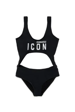 DSQUARED2 Costume intero cut-out con logo ICON | Bambino Moda Mare | Logomania