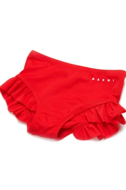 MARNI Costume slip in lycra con ruches | Bambino Moda Mare | Swimwear