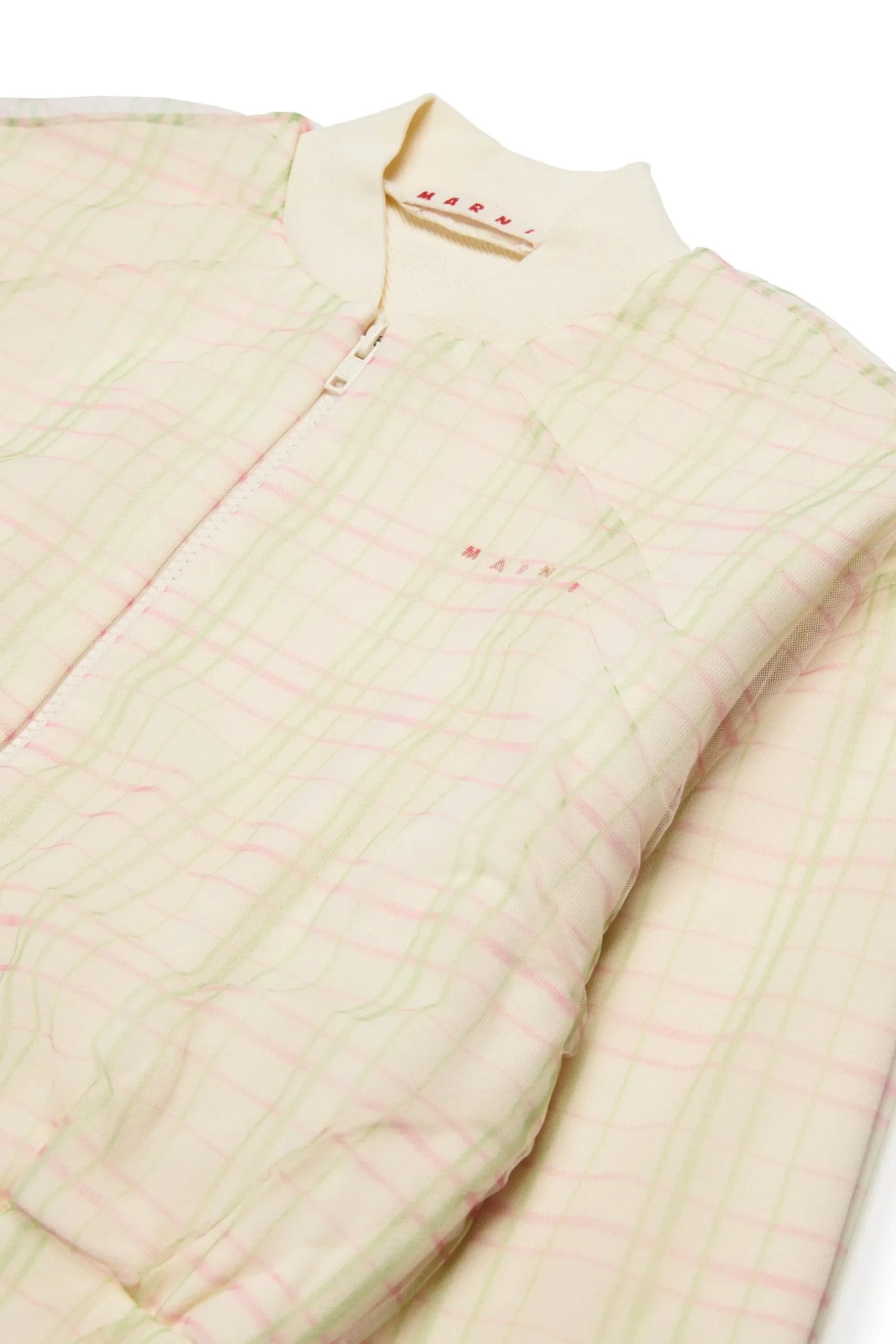 MARNI Felpa bomber con tulle allover Check | Felpe
