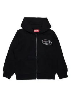 DIESEL Felpa con cappuccio e logo oval D Planet Camou | Bambino Felpe
