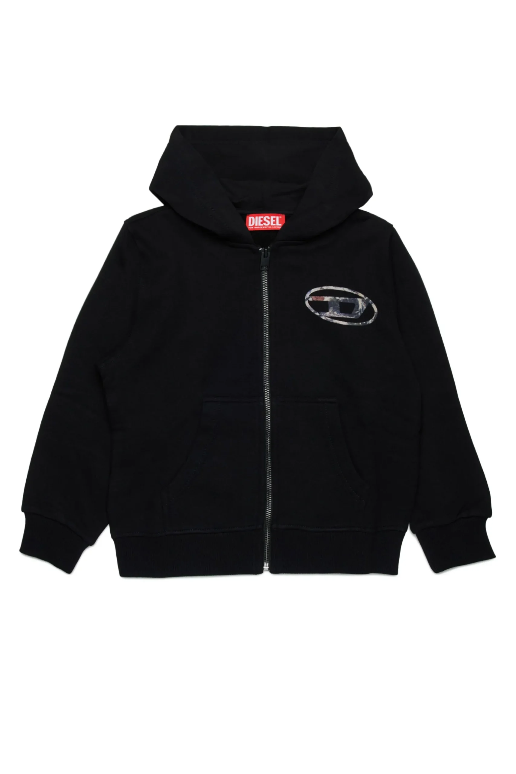 DIESEL Felpa con cappuccio e logo oval D Planet Camou | Bambino Felpe