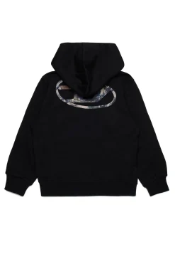 DIESEL Felpa con cappuccio e logo oval D Planet Camou | Bambino Felpe