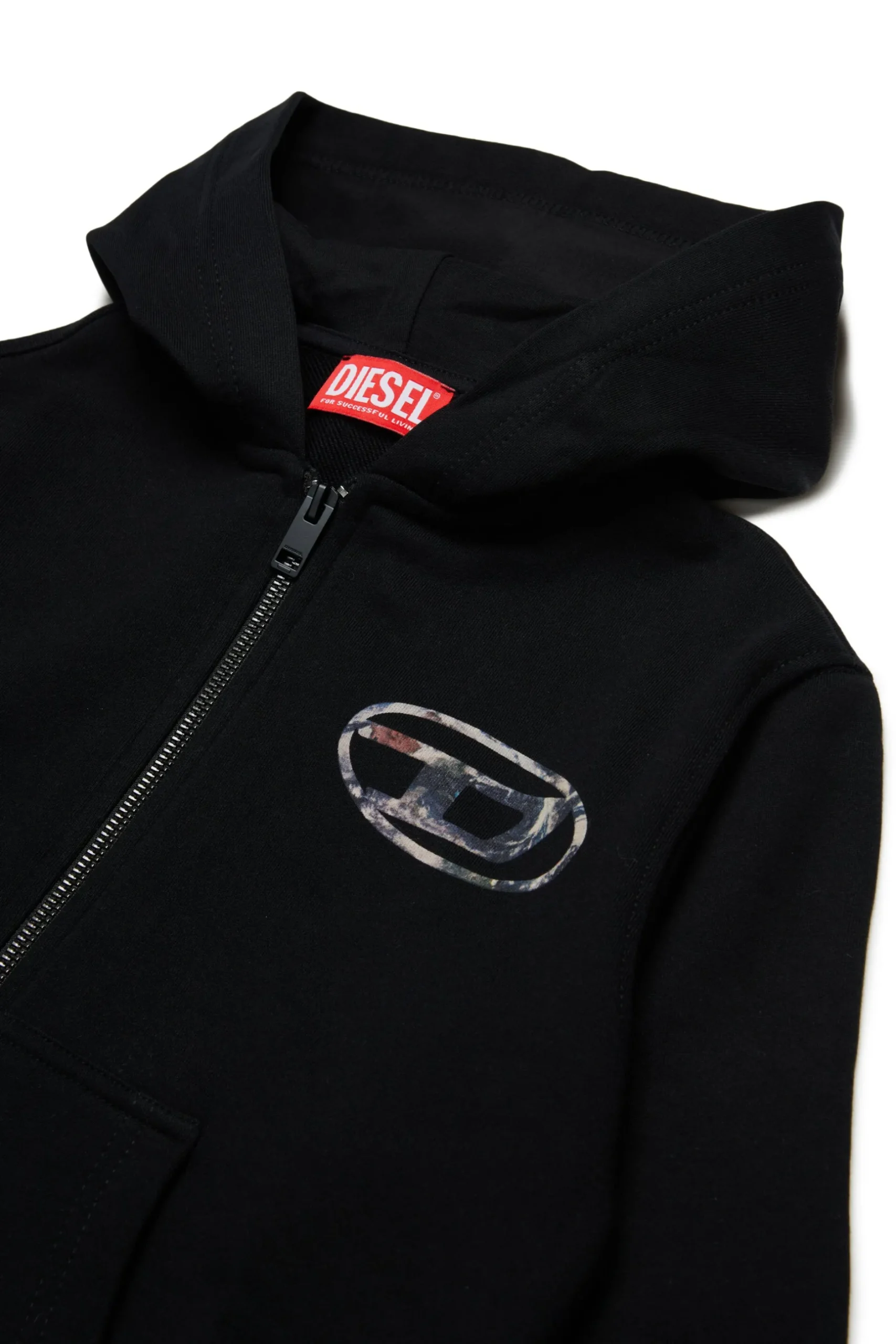 DIESEL Felpa con cappuccio e logo oval D Planet Camou | Bambino Felpe